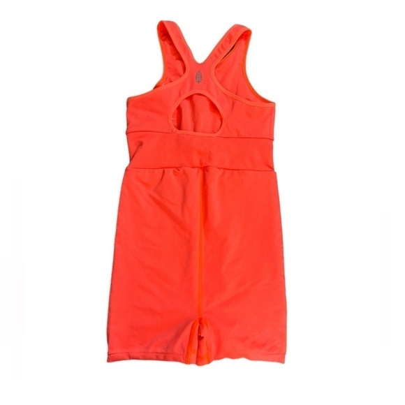 Free People Movement Every Single Time Runsie Neon Coral Romper Sz XS/S NWT - Picture 4 of 16